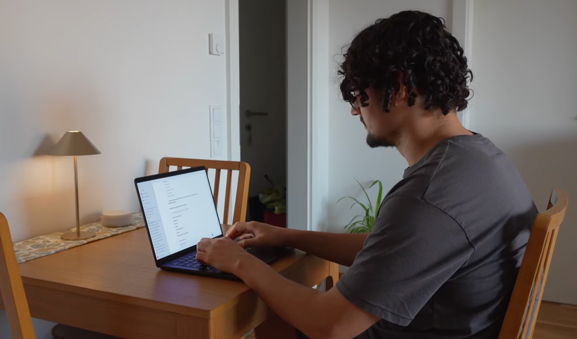 Res using AI tools on a laptop at home